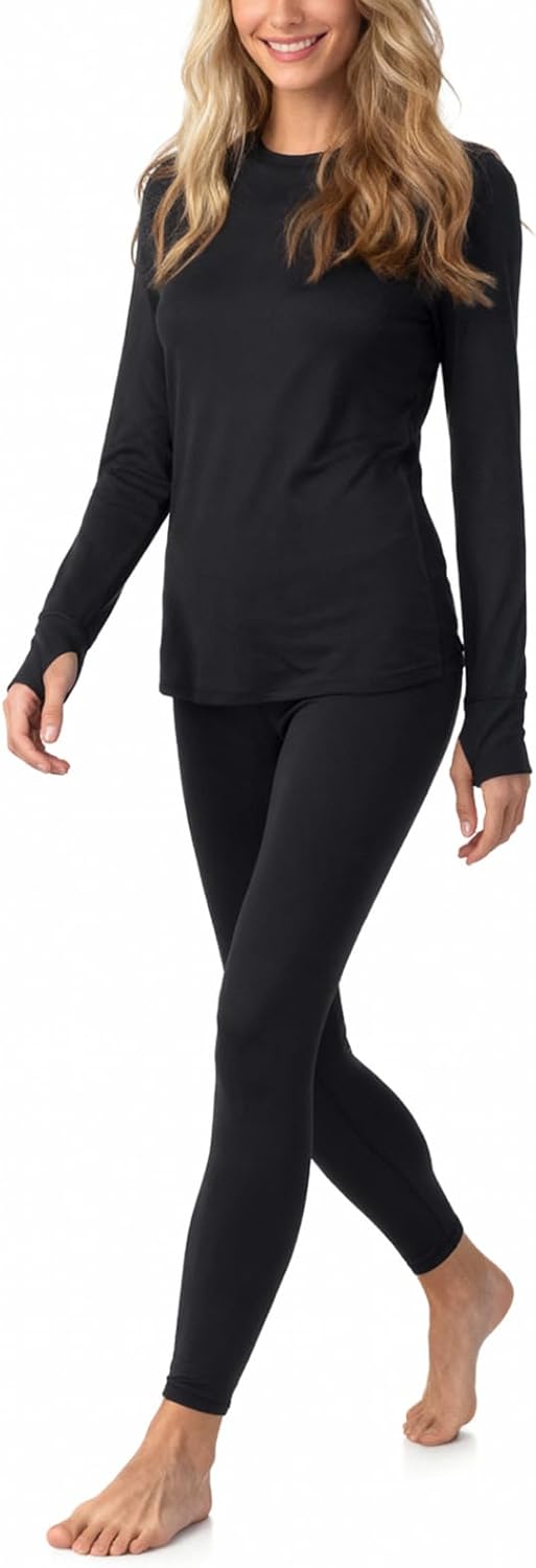Thermal Underwear for Women, Long Johns for Women Thermal Sets Ultra Soft Fleece Lined Base Layer Top and Bottom - Image 2