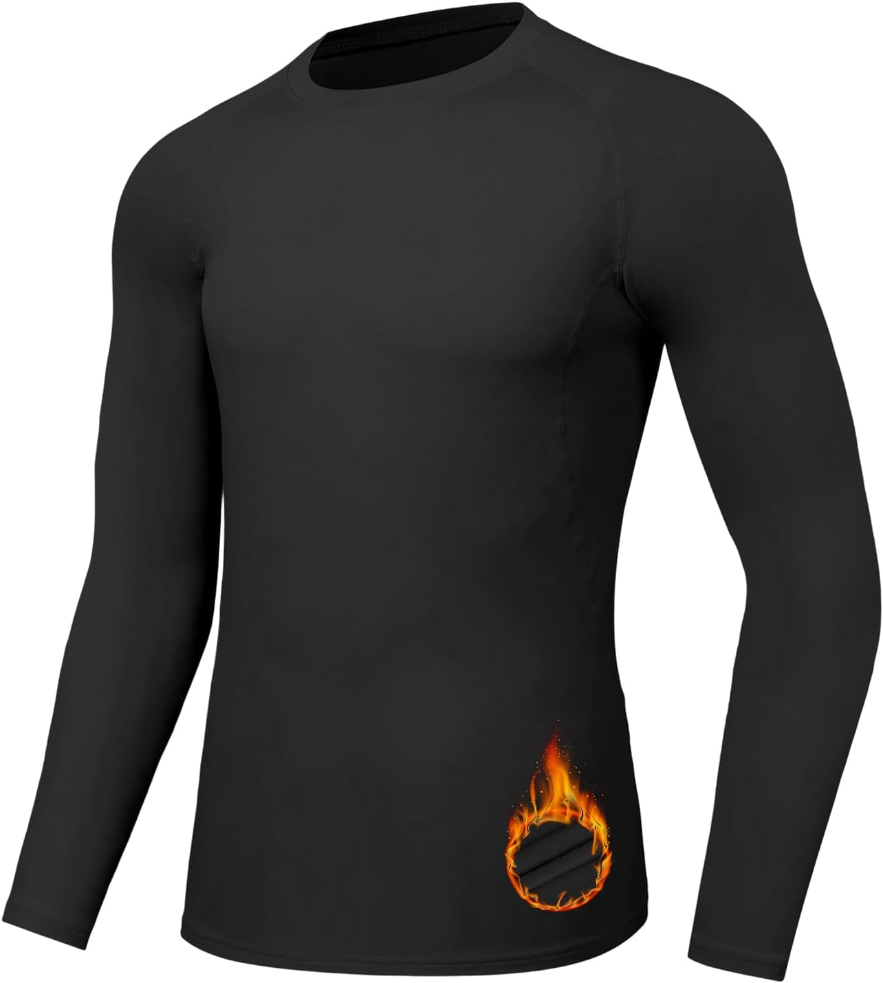 Men’s Thermal Compression Shirts Long Sleeve Athletic Base Layer Top Fleece Lined Cold Weather Undershirt for Workout