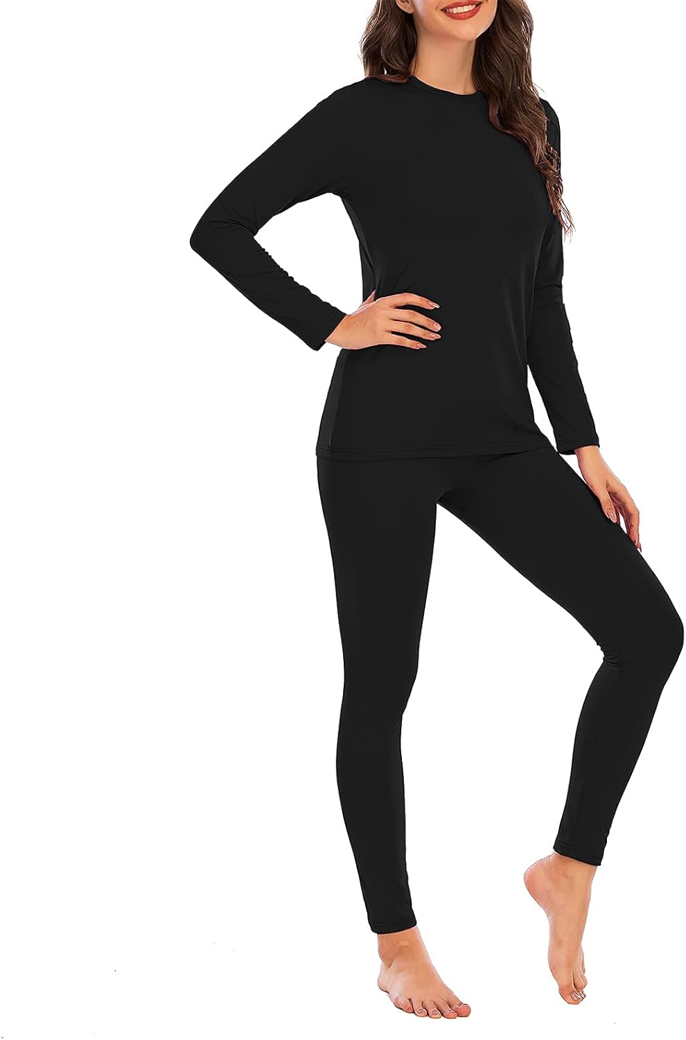 Womens Thermal Underwear Set - Long Johns for Base Layer Women with Fleece Lined for Winter-Warm Loungewear - Image 2