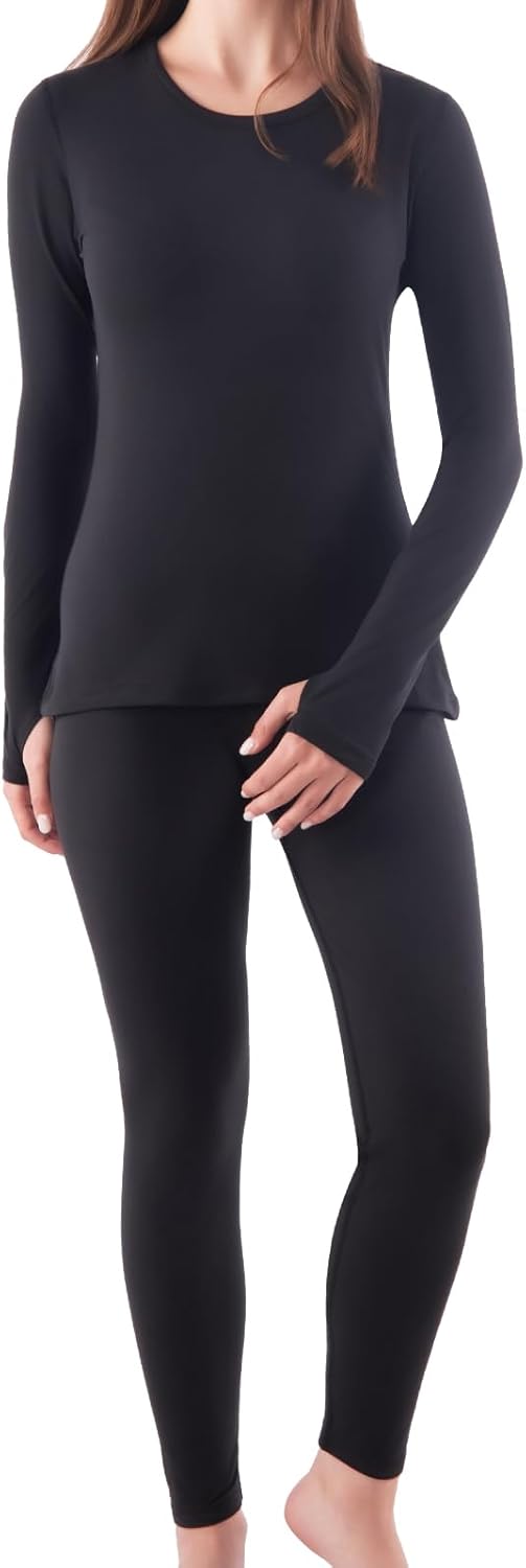 Thermal Underwear for Women, Long Johns for Women Thermal Sets Ultra Soft Fleece Lined Base Layer Top and Bottom