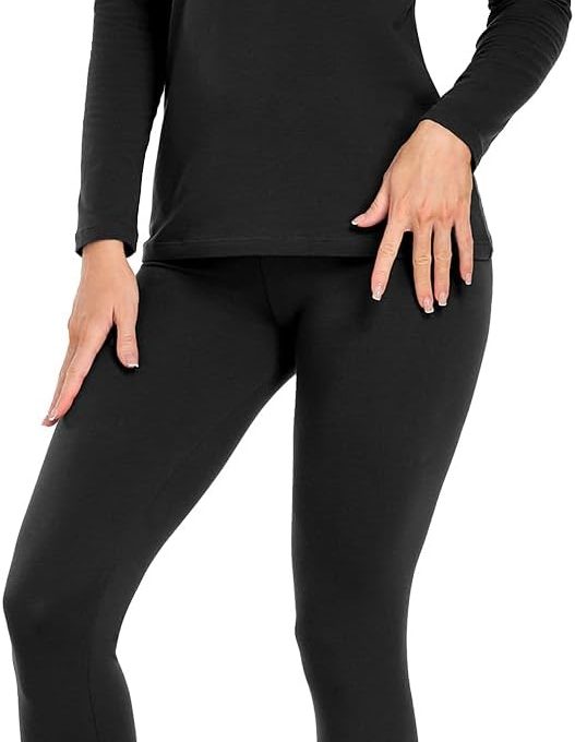 Women's Cotton Thermal Underwear Set Long Johns Base Layer Pajama Set for Women Top Bottom