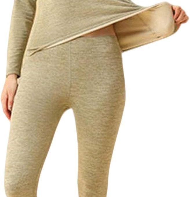 Women's Thermal Underwear Fleece Lined Cotton Long Johns Base Layer Pajamas Lightweight Soft Warm Comfy Top Bottom Sets