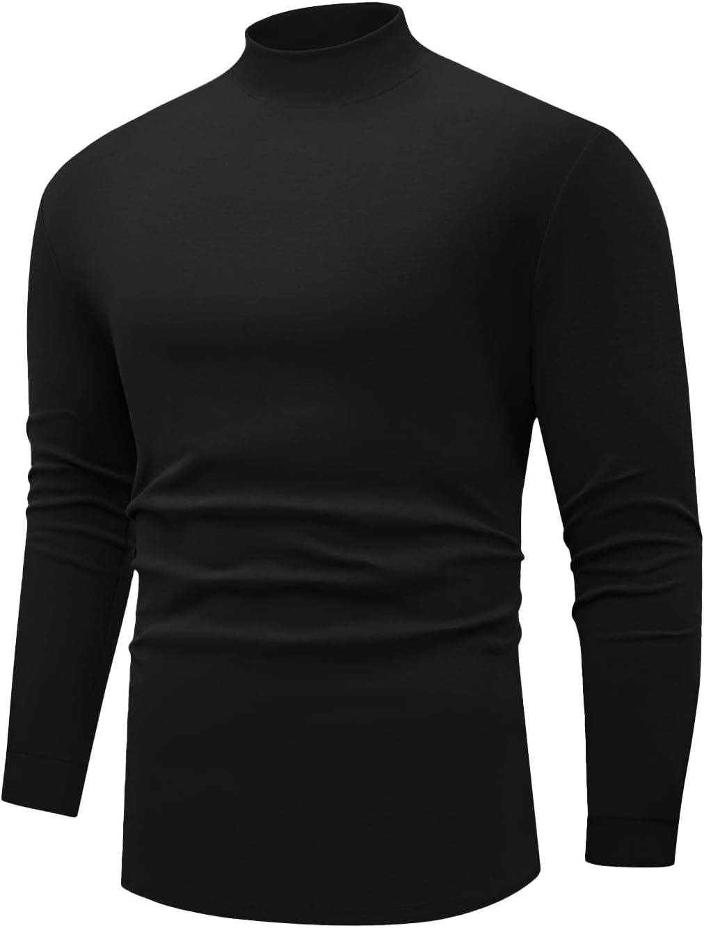 Men's Mock Turtleneck Long Sleeve Shirt Cotton Basic Thermal Undershirt Lightweight Pullover - Image 2