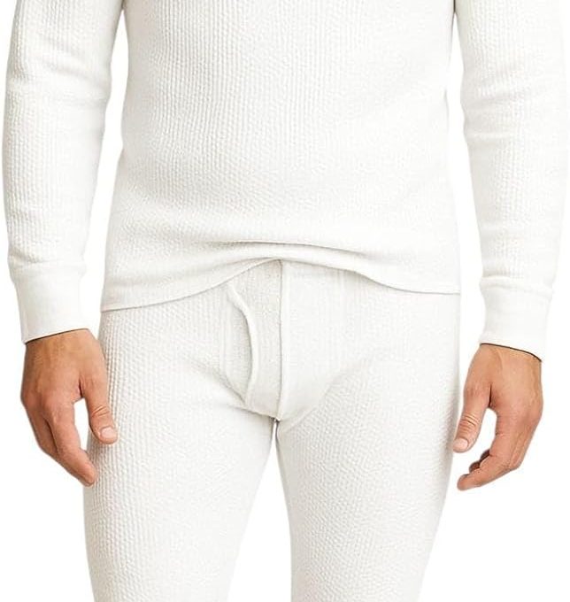 Men’s Thermal Underwear Set – Waffle Knit Base Layer Top & Bottom Long Johns