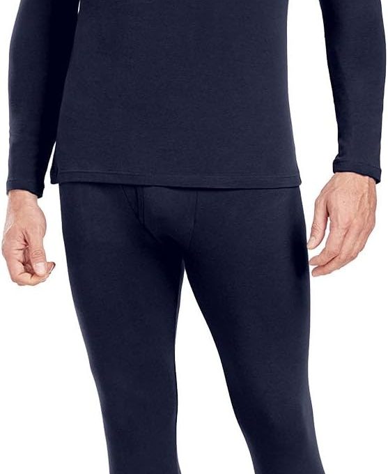 Men's Cotton Long Johns Thermal Underwear Set Base Layer Lightweight Long Sleeve Top and Bottom