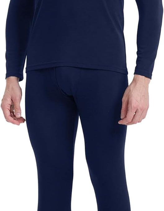 Men's Thermal Underwear with Soft Fleece Lined Base Layer Cold Weather Top Bottom Gift Set