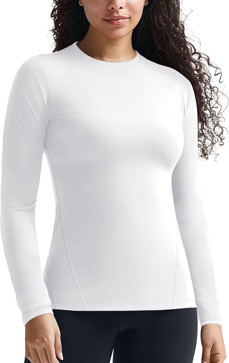Womens Thermal Tops Lightweight Long Sleeve Running Workout Shirts Cold Weather Athletic Baselayer Soft Fitted Warm
