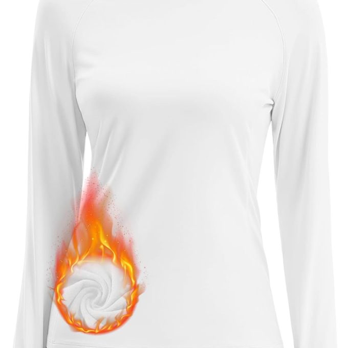 Women's Thermal Shirts Mock Turtleneck Long Sleeve Undershirt Fleece Base Layer Top with Thumb Holes