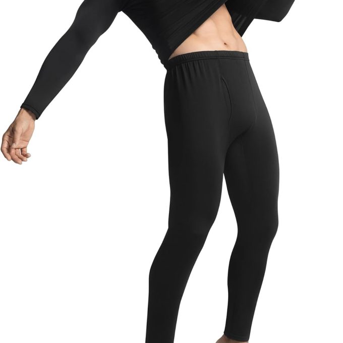 Long Johns Thermal Underwear for Men with Fleece Lined,Base Layer Top and Bottom Set for Cold Weather