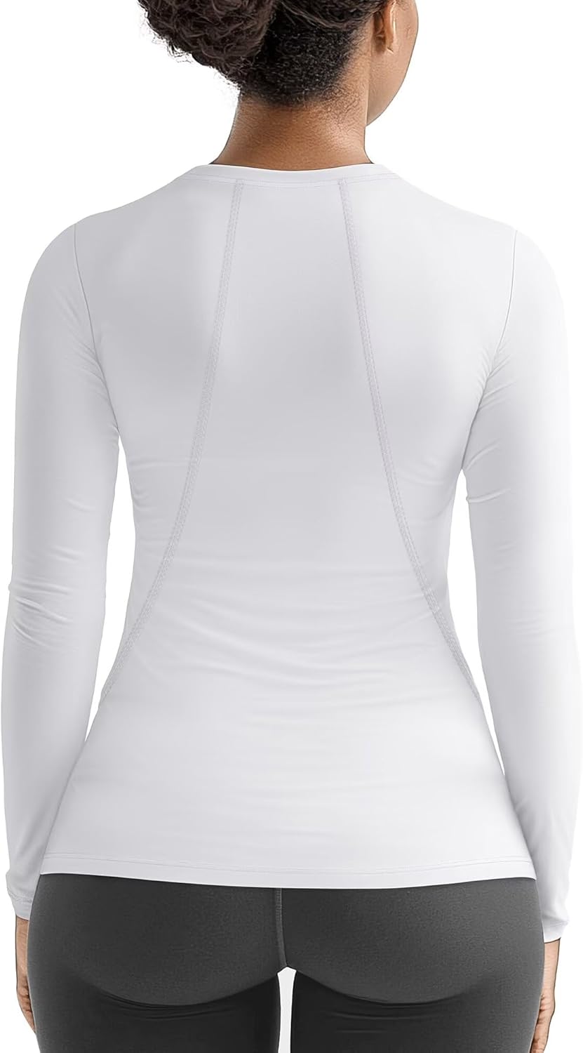 Womens Thermal Tops Lightweight Long Sleeve Running Workout Shirts Cold Weather Athletic Baselayer Soft Fitted Warm - Image 2