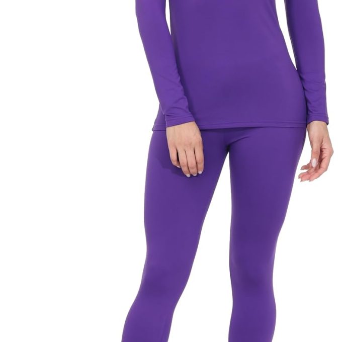 Long Johns Thermal Underwear for Women Base Layer Petite/Regular/Tall Top Bottom Sets Pajamas Cold Weather Winter
