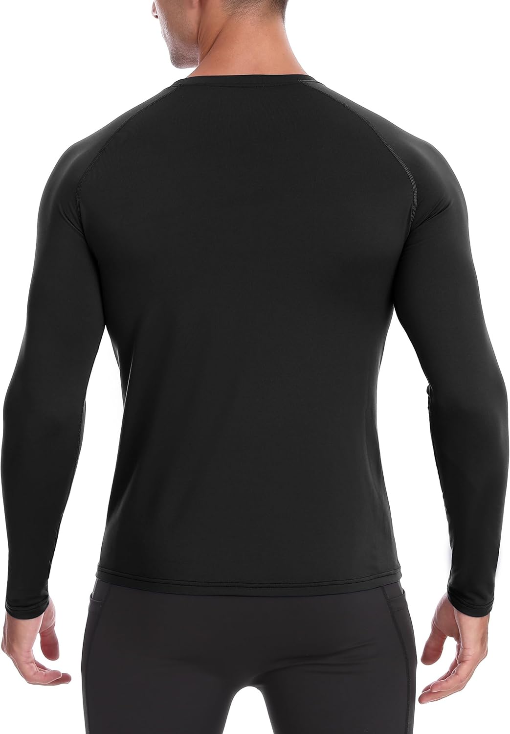 Mens Thermal Compression Shirts, Warm Long Sleeve Fleece Lined Tops Athletic Base Layer for Running Cold Weather - Image 2