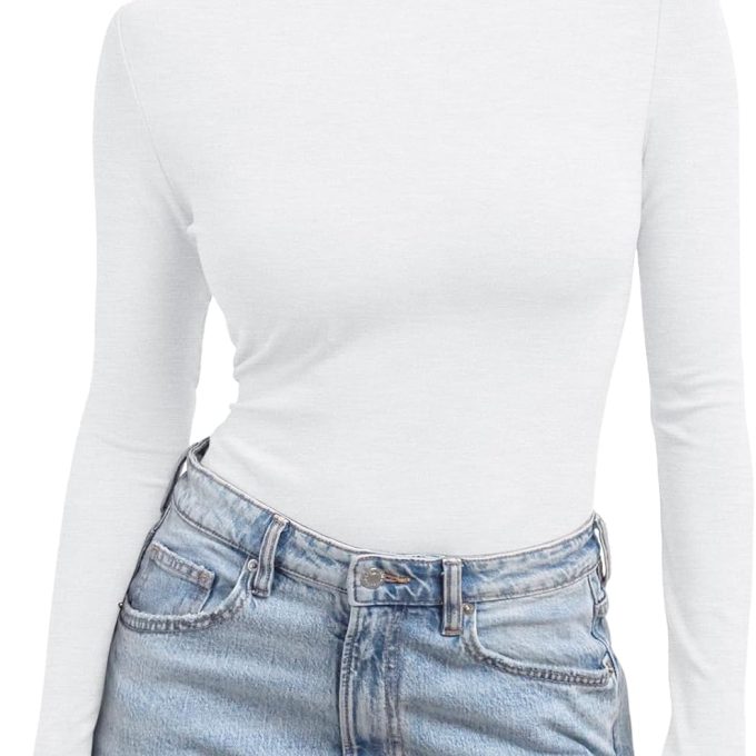 Women's Turtleneck Long Sleeve Shirts Fall Fashion Basic Thermal Underwear Tops Winter Clothes 2025