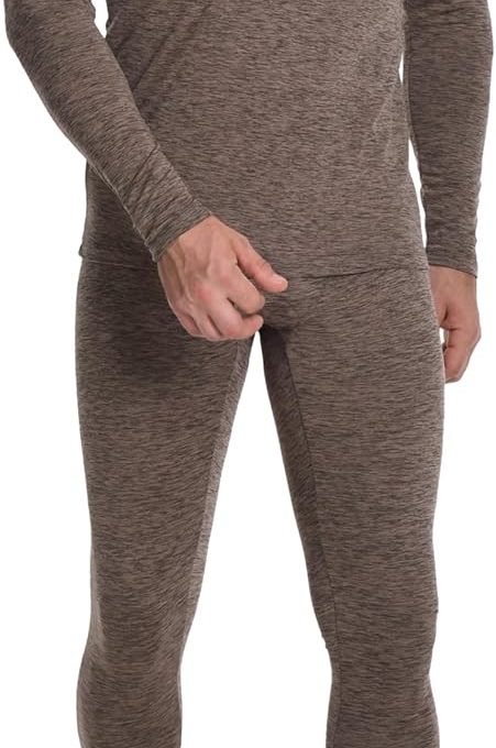Men's Thermal Underwear Set Mid-Weight Brushed Lined Warm Base Layer Soft & Stretchy Indoor Outdoor Activities