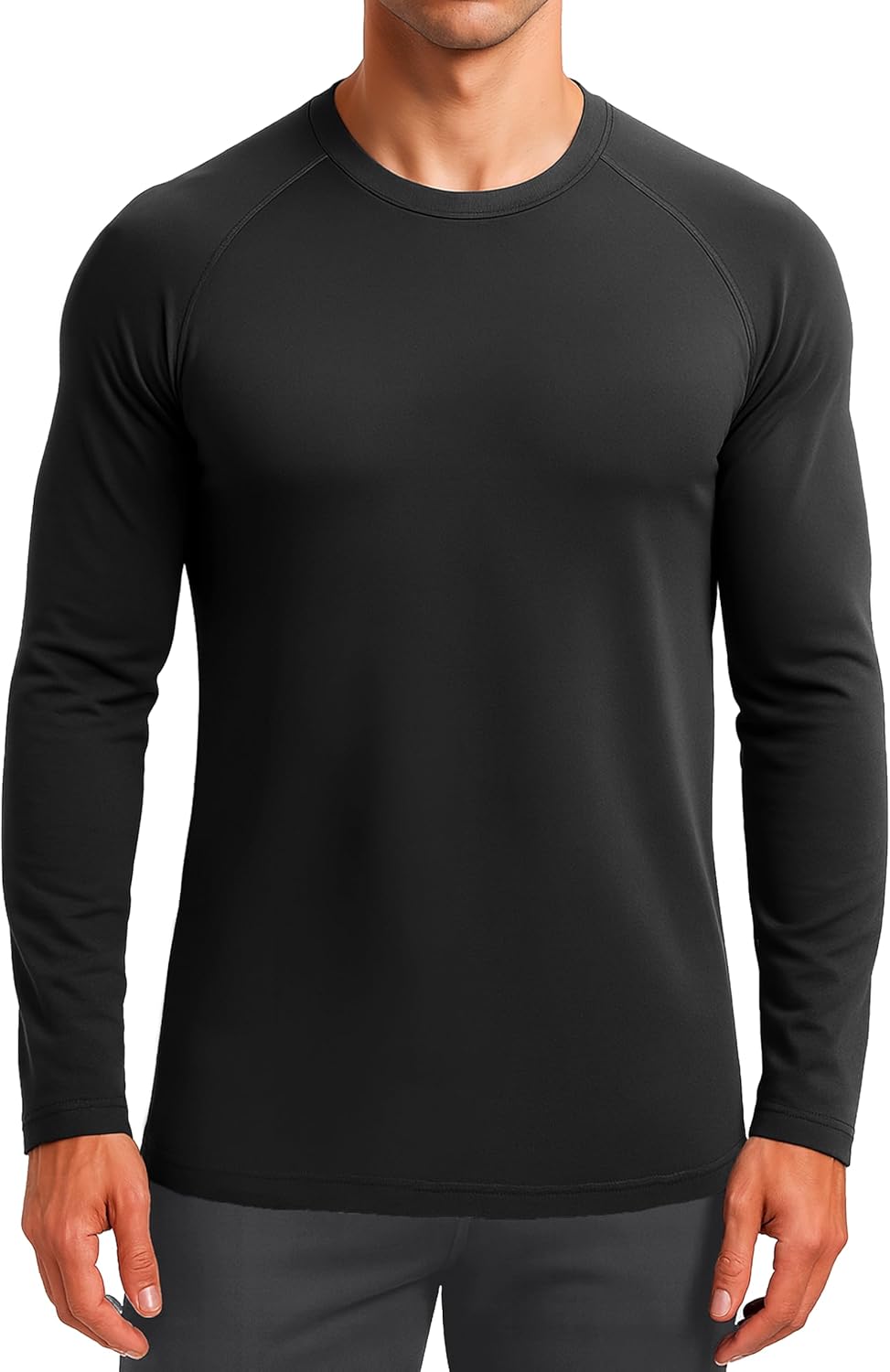 Mens Thermal Long Sleeve Shirt Base Layer Cold Weather Fleece Lined Underwear Tops Winter Undershirt