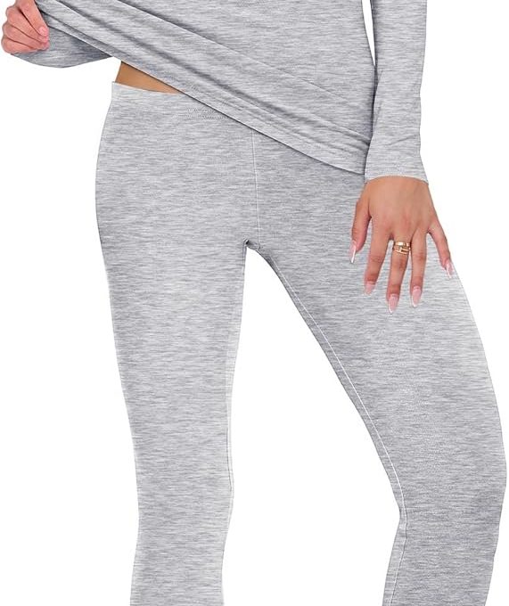 Thermal Underwear for Women Long Johns Fleece Lined Base Layer Pajama Set Cold Weather Top Bottom Winter Clothing