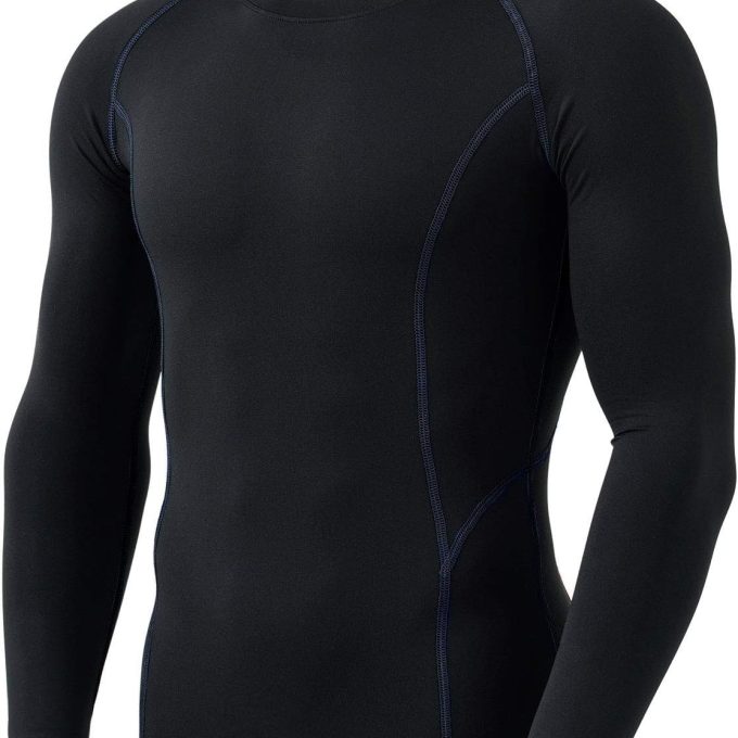Men's Thermal Long Sleeve Compression Shirts, Athletic Base Layer Top, Winter Gear Running T-Shirt